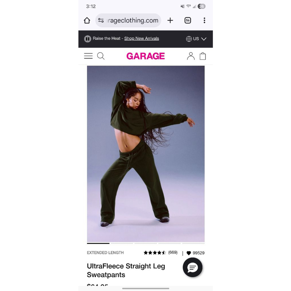 garage UltraFleece Straight Leg Sweatpants size s martini green. Soldout Online
